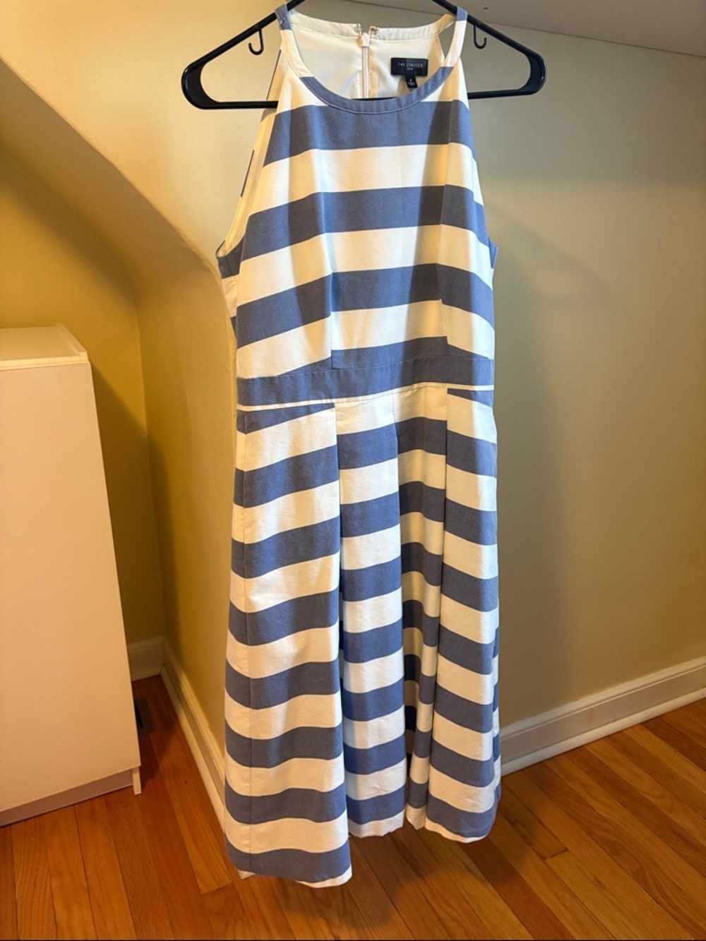 The Limited Blue and White Striped Sleeveless Dress